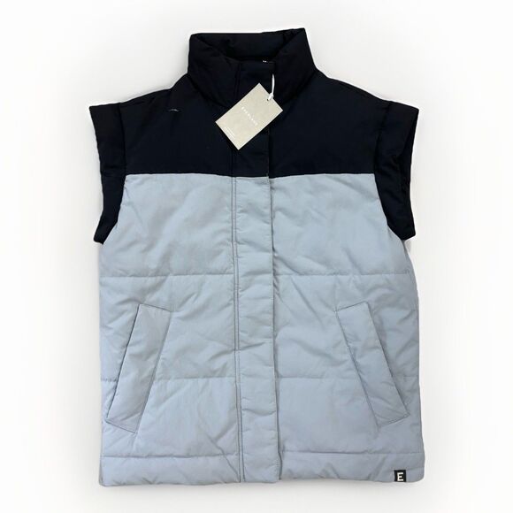 Everlane Jackets & Blazers - Everlane Puffer Vest Womens Size XS Nyle Quilted, Black & Gray Colorblock